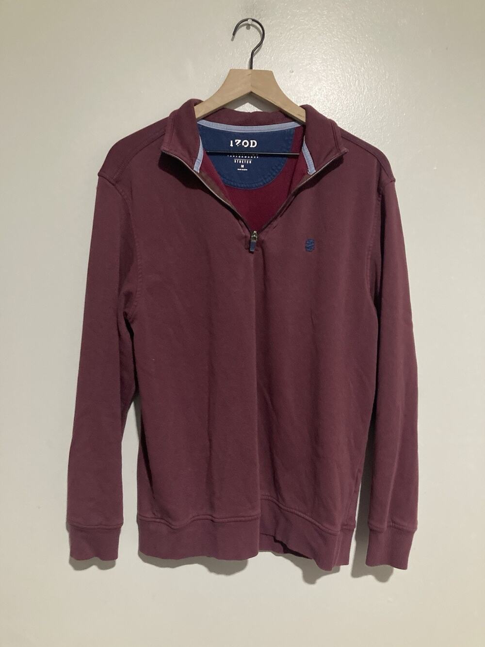 Izod Advantage Performance Fleece Outdoor Stretch Sweatshirt Burgundy Regular M